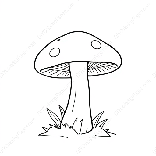 simple mushroom - mushroom coloring page