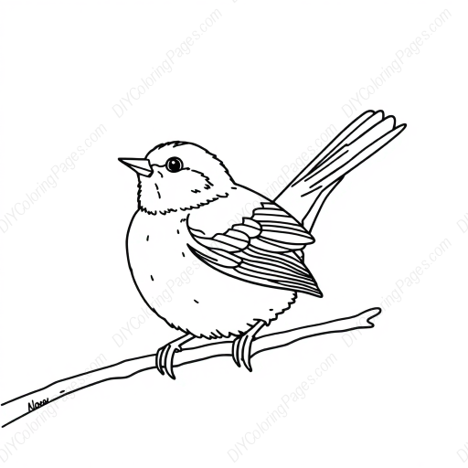 house sparrow chirping - chirping, house sparrow coloring page