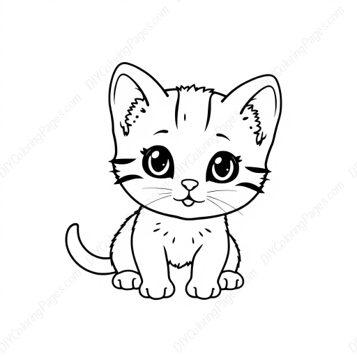cute kitten - cute, kitten coloring page