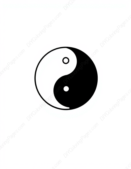 Free Printable yin yang symbol - yin yang symbol Coloring Page for Kids and Adults - High Quality PDF & PNG Download