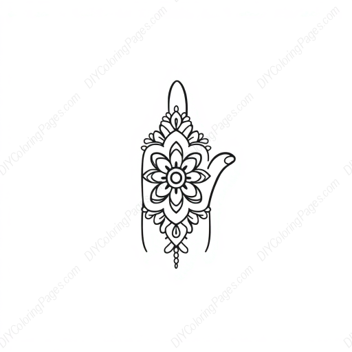 Free Printable henna pattern - pattern, henna Coloring Page for Kids and Adults - High Quality PDF & PNG Download