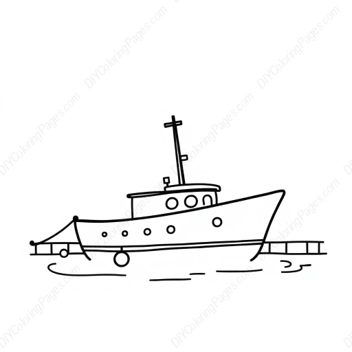 Free Printable harbor - water, harbor, boats, dock, buildings Coloring Page for Kids and Adults - High Quality PDF & PNG Download