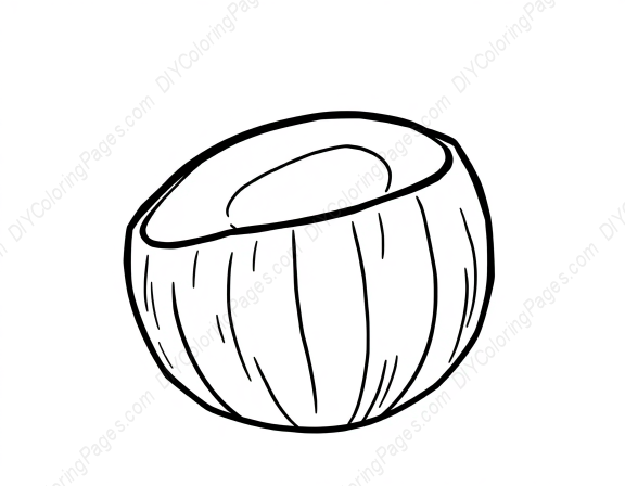 Free Printable coconut - coconut Coloring Page for Kids and Adults - High Quality PDF & PNG Download