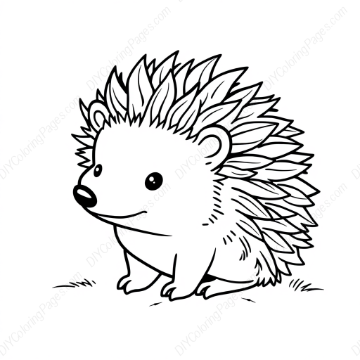 adorable hedgehog - adorable, hedgehog coloring page