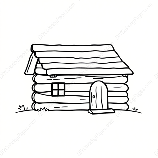 Free Printable log cabin - log cabin Coloring Page for Kids and Adults - High Quality PDF & PNG Download