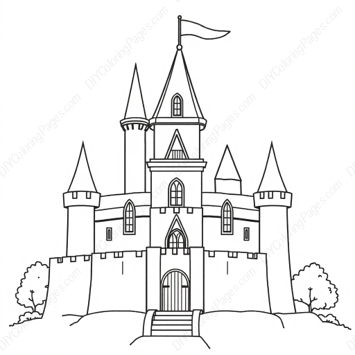 castle - castle coloring page