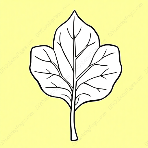 easy leaf - easy, leaf coloring page