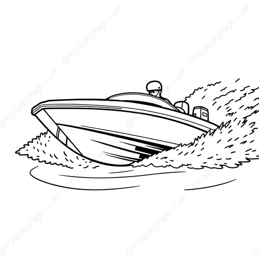 Free Printable speedboat racing - speedboat, racing Coloring Page for Kids and Adults - High Quality PDF & PNG Download