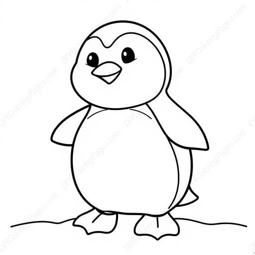 cute penguin - cute, penguin coloring page