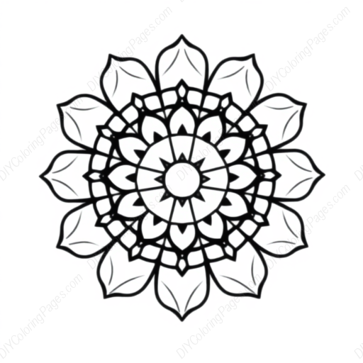 Free Printable geometric mandala - mandala, geometric Coloring Page for Kids and Adults - High Quality PDF & PNG Download