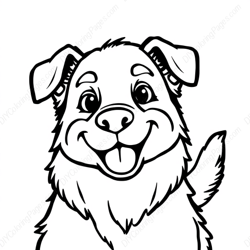 happy dog - happy, dog coloring page
