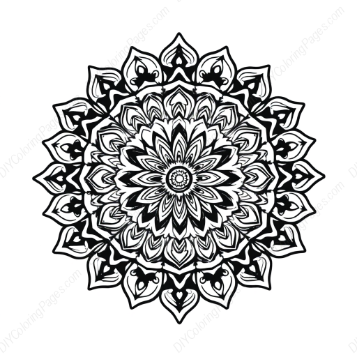intricate mandala - mandala, intricate coloring page