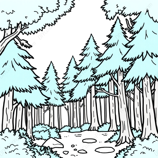 forest - forest coloring page