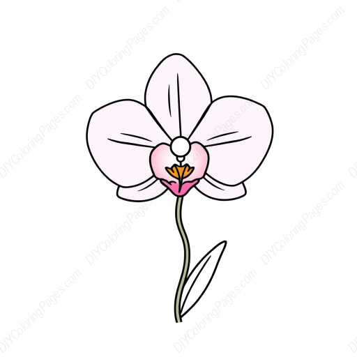 Free Printable pink orchid - pink, orchid Coloring Page for Kids and Adults - High Quality PDF & PNG Download
