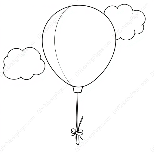 easy balloon - easy, balloon coloring page