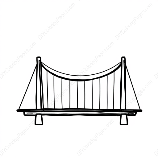 Free Printable suspension bridge - suspension bridge Coloring Page for Kids and Adults - High Quality PDF & PNG Download