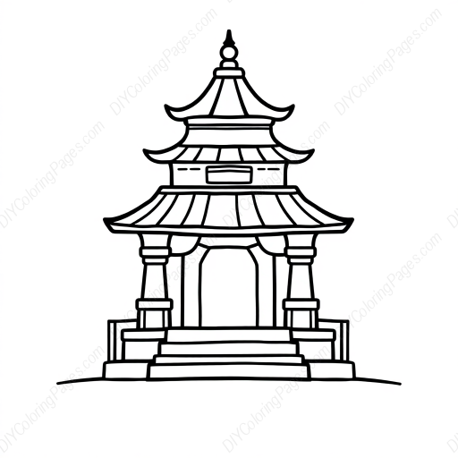 Free Printable temple - temple Coloring Page for Kids and Adults - High Quality PDF & PNG Download