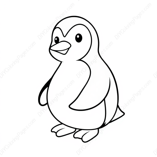 cute penguin - cute, penguin coloring page