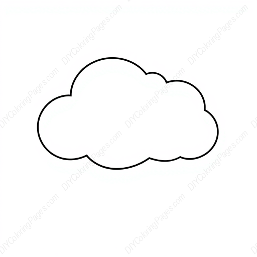 simple cloud - cloud coloring page