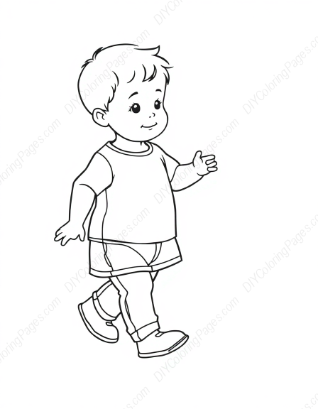 toddler learning to walk - toddler, learning, walk coloring page