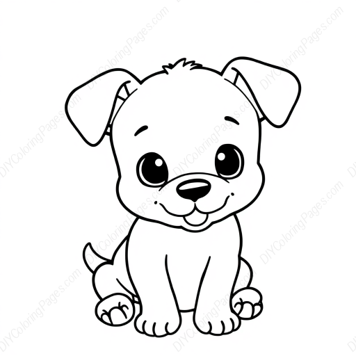 adorable puppy - puppy, adorable coloring page