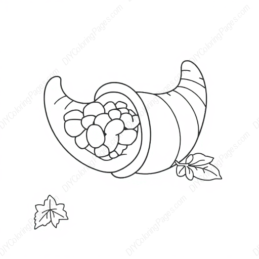 Free Printable cornucopia - cornucopia Coloring Page for Kids and Adults - High Quality PDF & PNG Download