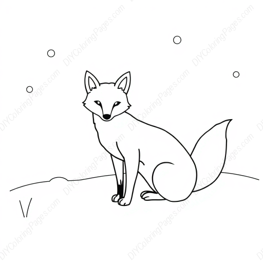 fox in snow - fox, snow coloring page