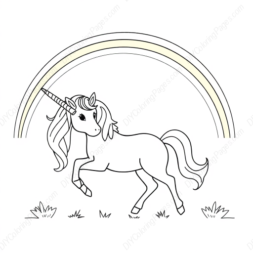 unicorn rainbow - rainbow, unicorn coloring page