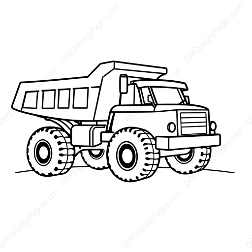 Free Printable dump truck - dump truck Coloring Page for Kids and Adults - High Quality PDF & PNG Download