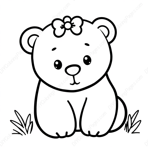 cute bear - cute, bear coloring page