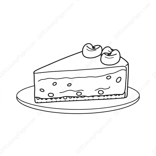 Free Printable cheesecake - cheesecake Coloring Page for Kids and Adults - High Quality PDF & PNG Download