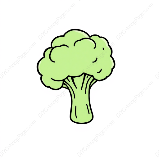 Free Printable broccoli - broccoli Coloring Page for Kids and Adults - High Quality PDF & PNG Download