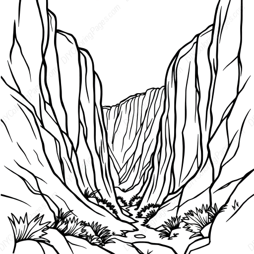Free Printable canyon - canyon Coloring Page for Kids and Adults - High Quality PDF & PNG Download