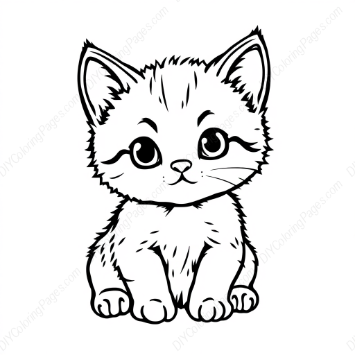 cute kitten - cute, kitten coloring page