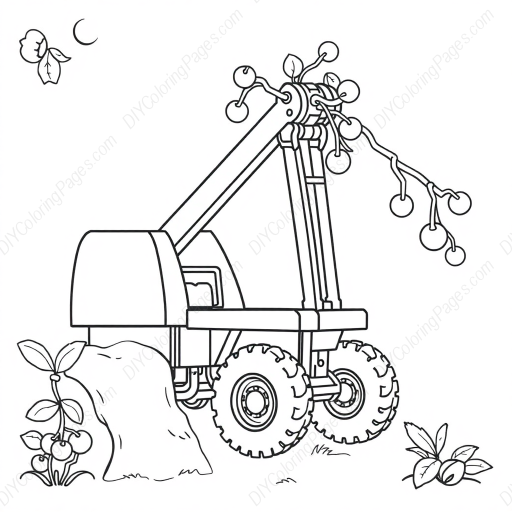 Free Printable cherry picker - cherry picker Coloring Page for Kids and Adults - High Quality PDF & PNG Download