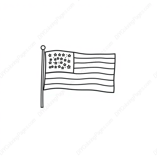 Free Printable american flag - american flag Coloring Page for Kids and Adults - High Quality PDF & PNG Download