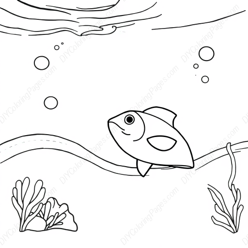 underwater - fish, ocean, underwater, sea creatures, coral reef coloring page