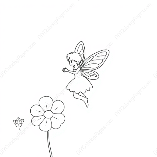 Free Printable fairy in flower - flower, fairy Coloring Page for Kids and Adults - High Quality PDF & PNG Download