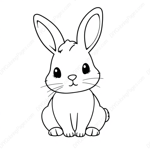 cute bunny - cute, bunny coloring page