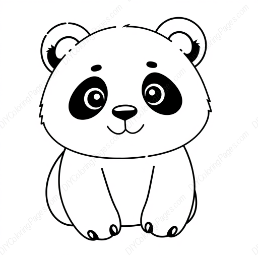 adorable panda - adorable, panda coloring page