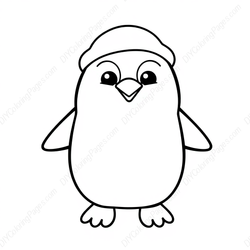 cute penguin - cute, penguin coloring page