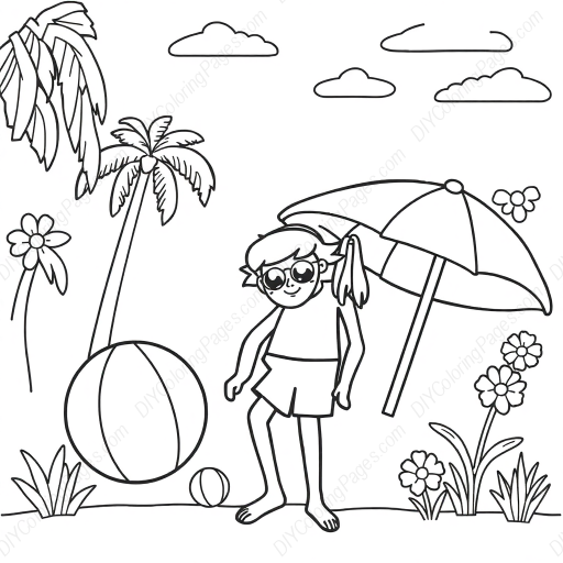 Free Printable summer fun - fun, summer Coloring Page for Kids and Adults - High Quality PDF & PNG Download