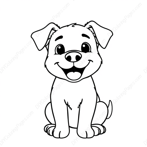 happy dog - happy, dog coloring page