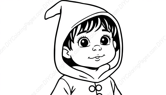 child wearing costume - child, costume coloring page