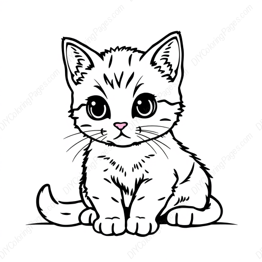 cute kitten - cute, kitten coloring page