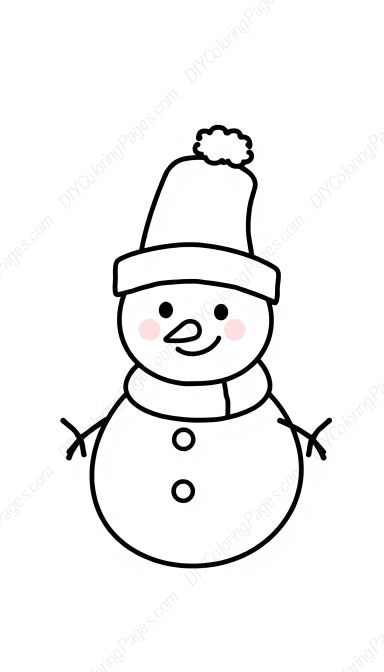 Free Printable snowman with hat - snowman, hat Coloring Page for Kids and Adults - High Quality PDF & PNG Download