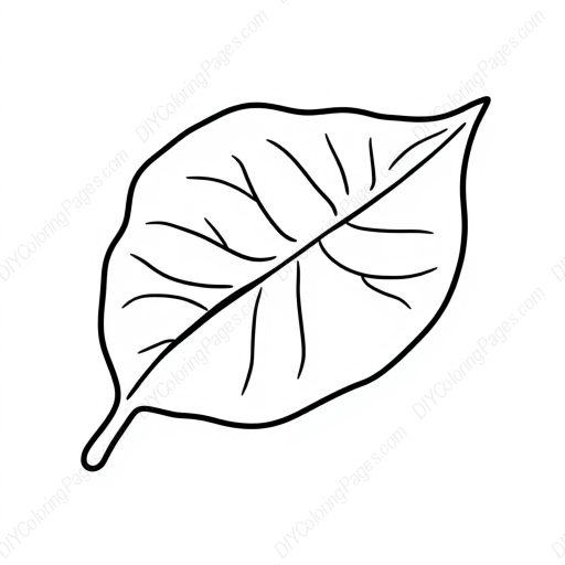 easy leaf - easy, leaf coloring page
