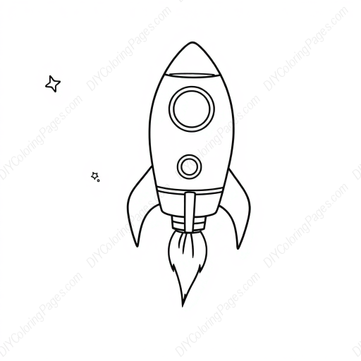 Free Printable rocket in space - space, rocket Coloring Page for Kids and Adults - High Quality PDF & PNG Download