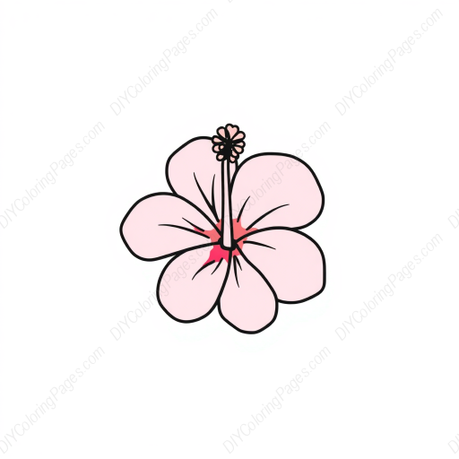 Free Printable pink hibiscus - pink, hibiscus Coloring Page for Kids and Adults - High Quality PDF & PNG Download