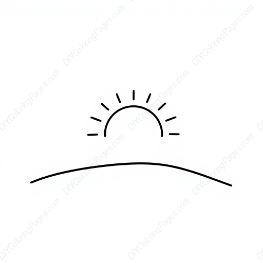Free Printable sunrise - sunrise Coloring Page for Kids and Adults - High Quality PDF & PNG Download